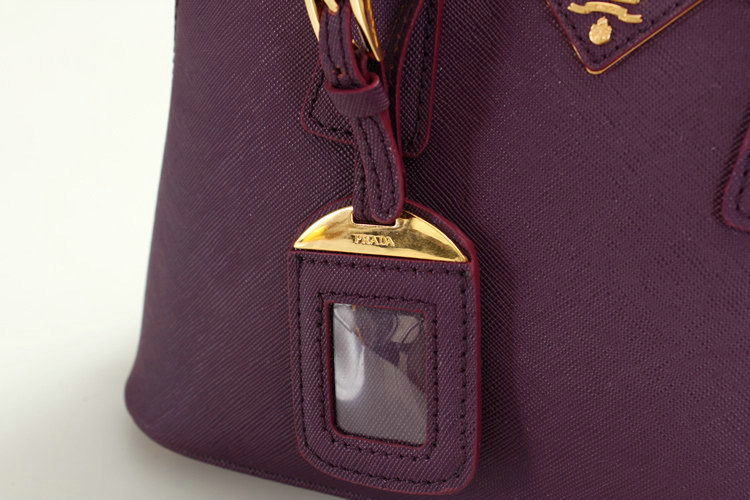 2014 Prada Saffiano Leather Small Two Handle Bag BL0838 purple for sale - Click Image to Close
